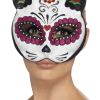 Smiffys Sugar Skull Cat Facepiece Accessory