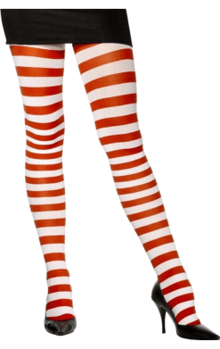 Smiffys Red And White Striped Tights