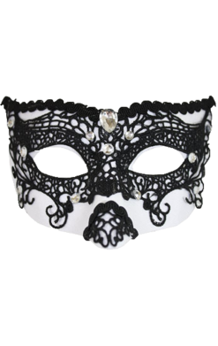 GENERIC White And Black Lace Facepiece Accessory