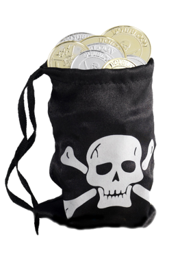 Smiffys Pirate Coin Bag With Coins