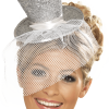 Smiffys Mini Top Hat Silver Accessory