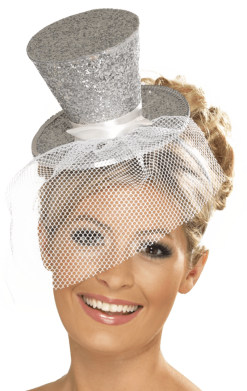 Smiffys Mini Top Hat Silver Accessory