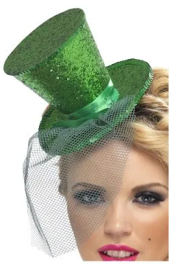 Smiffys Womens Mini Green Top Hat Accessory