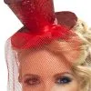 Smiffys Adult Mini Top Hat Red Accessory