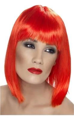 Smiffys Bright Red Bob Wig
