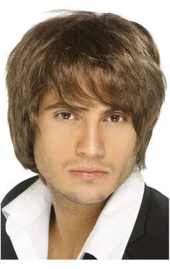 Smiffys Short Brown Boy Band Wig