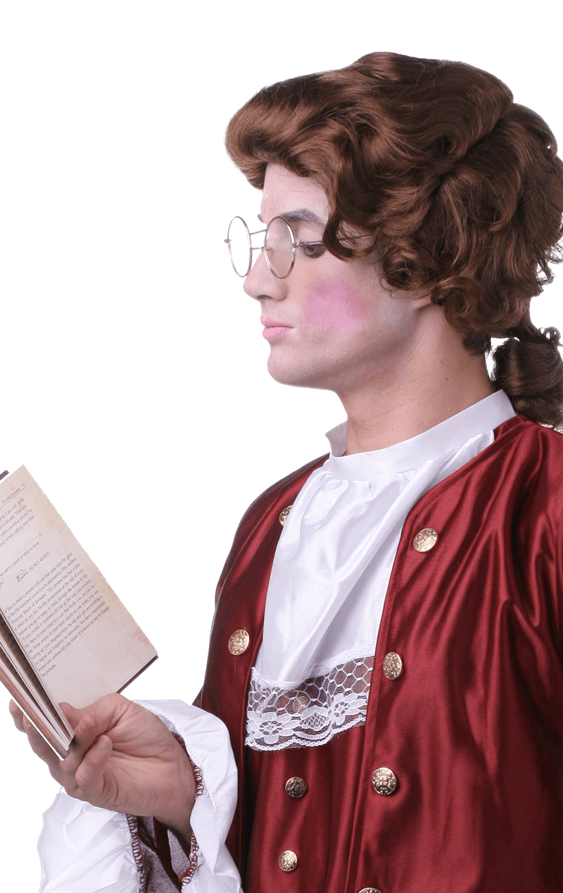 Colonial Man Brown Wig 1 Colonial Man Brown Wig