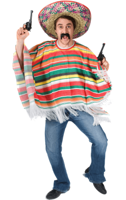 Adult Mexican Rainbow Poncho