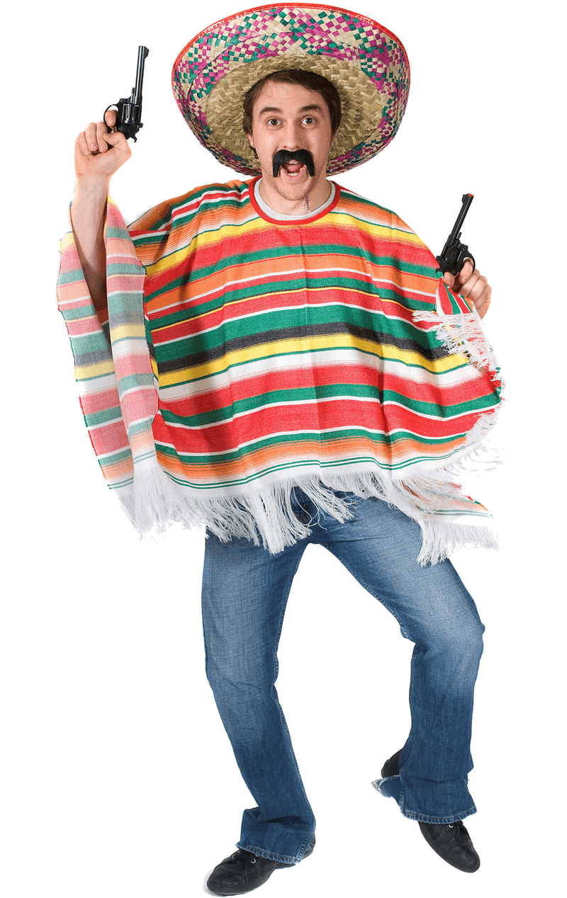 Adult Mexican Rainbow Poncho 1 Adult Mexican Rainbow Poncho