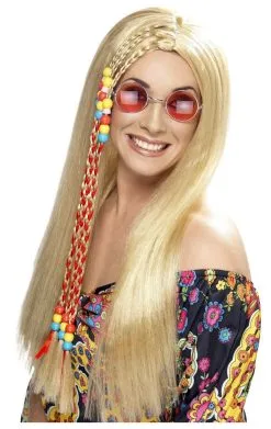 Smiffys Hippie Long Blonde Wig