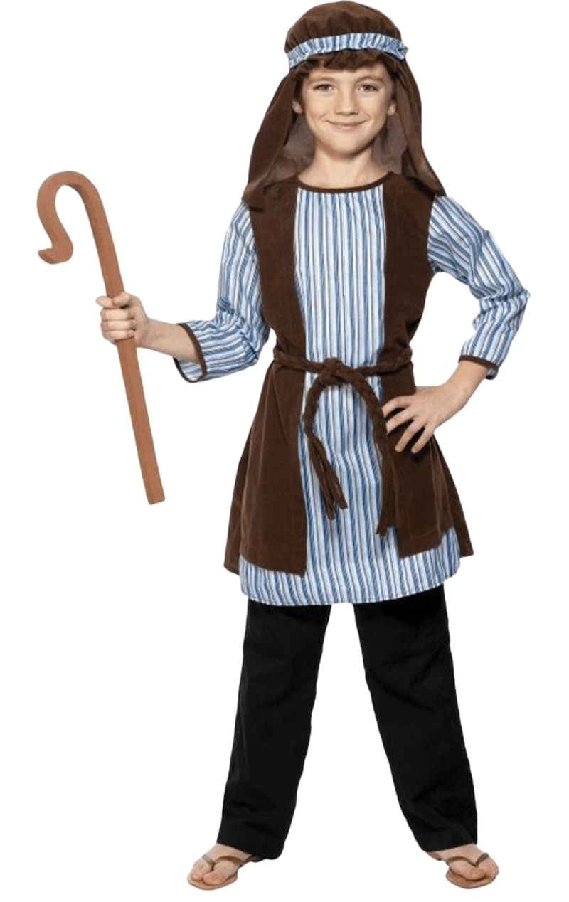 Smiffys Kids Shepherd Nativity Costume 1 Smiffys Kids Shepherd Nativity Costume