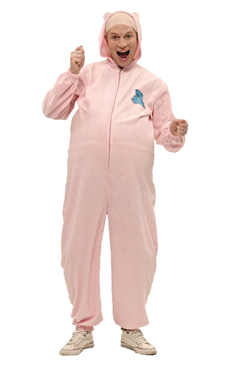 Adult Pink Babygrow Costume 1 Adult Pink Babygrow Costume