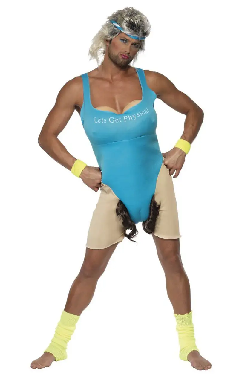 Smiffys Mens Get Physical 80s Workout Costume 1 Smiffys Mens Get Physical 80s Workout Costume