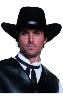 Smiffys Black Gunslinger Cowboy Hat