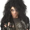 Black Heavy Metal Rocker Wig