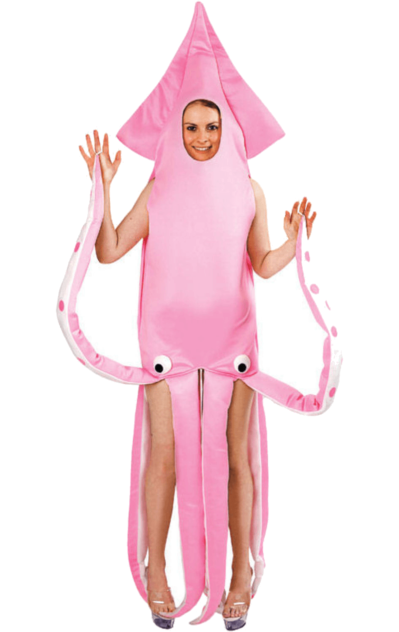Adult Pink Squid Animal Costume 1 Adult Pink Squid Animal Costume