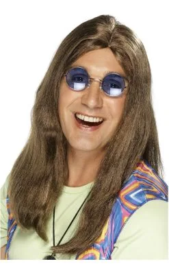 Smiffys 60s Hippie Long Brown Wig
