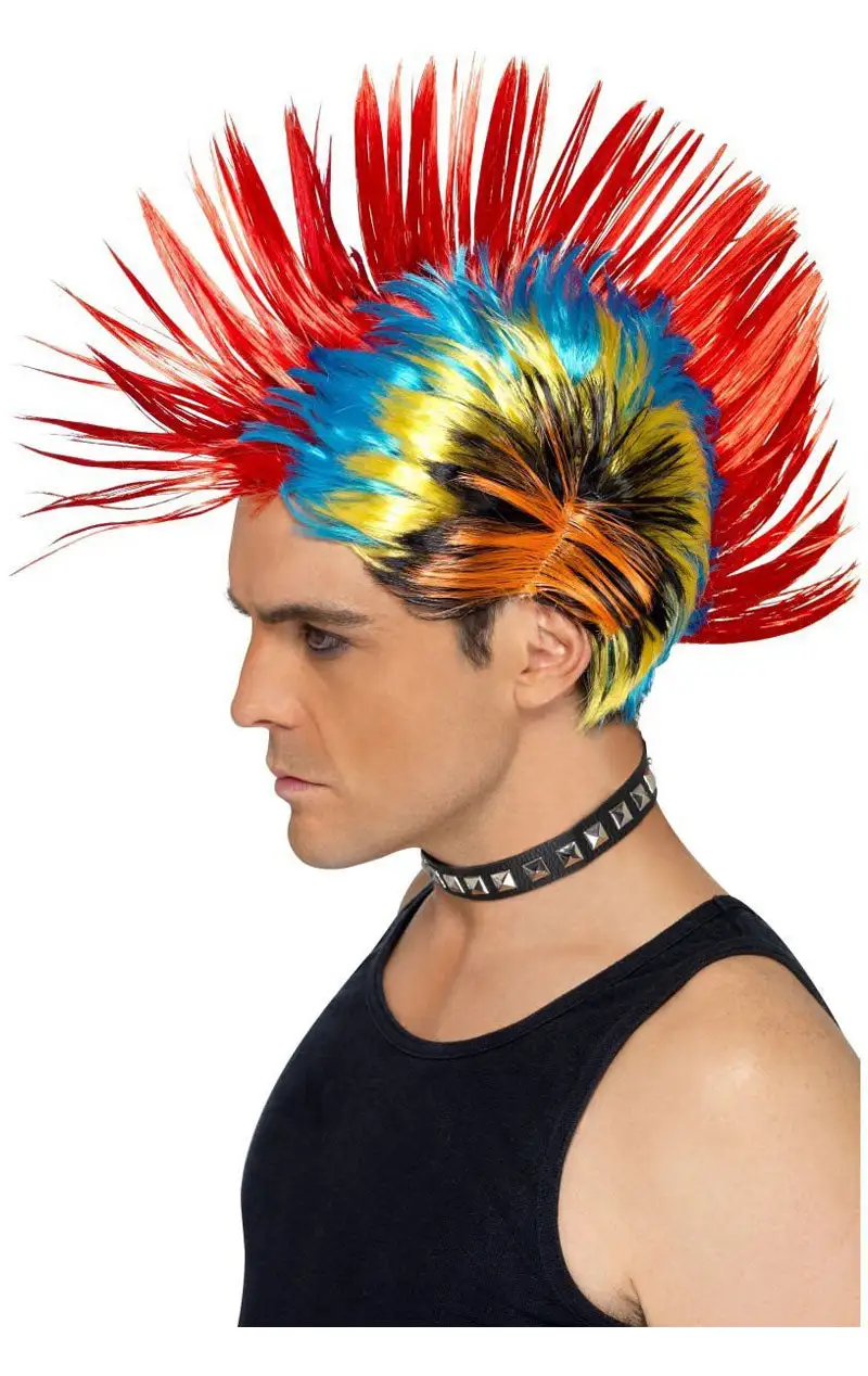 Smiffys 80s Multi-coloured Mohawk Wig 1 Smiffys 80s Multi-coloured Mohawk Wig