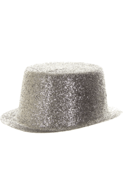 Silver Glittery Top Hat