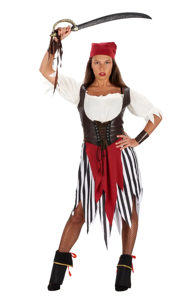 Ladies Pirate Jailbird Costume 1 Ladies Pirate Jailbird Costume