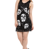 Womens Sequin Skull Dress Costume