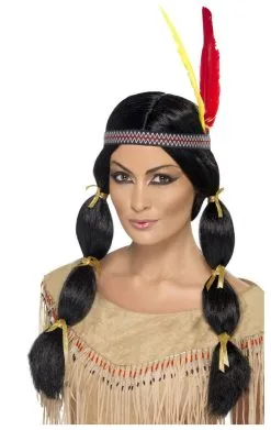 Smiffys Native American Black Wig