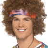 Smiffys Brown Hippy Afro With Headscarf