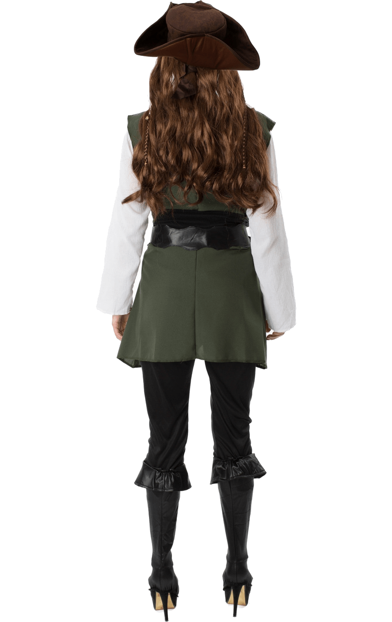 Ladies Green Pirate Costume 3 Ladies Green Pirate Costume - Image 3
