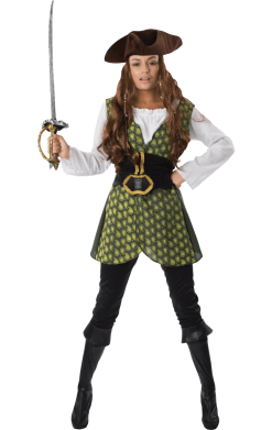 Ladies Green Pirate Costume