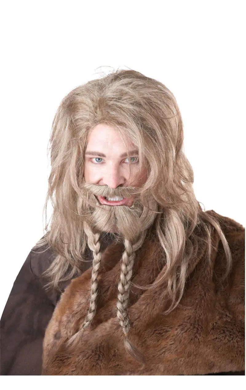 Blonde Viking Wig & Facial Hair Set 1 Blonde Viking Wig & Facial Hair Set
