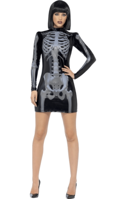 Smiffys Womens Miss X-Ray Skeleton Costume