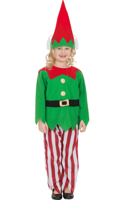 Kids Striped Elf Costume