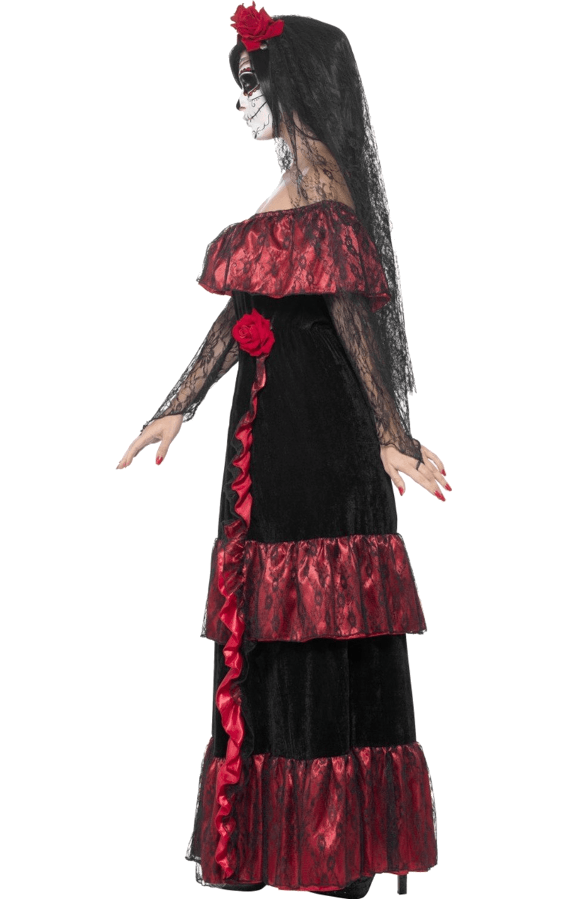 Smiffys Ladies Day Of The Dead Dress Costume 2 Smiffys Ladies Day Of The Dead Dress Costume - Image 2