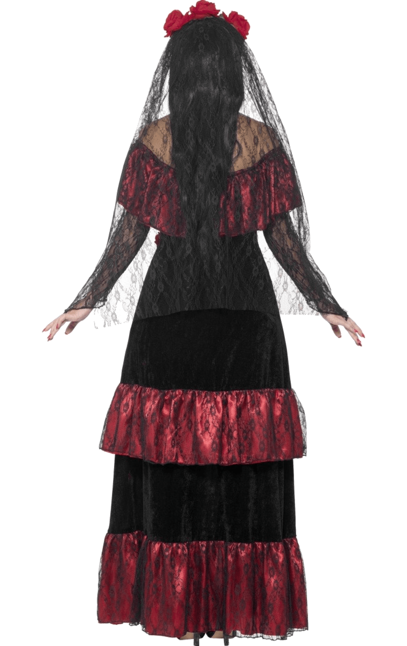 Smiffys Ladies Day Of The Dead Dress Costume 3 Smiffys Ladies Day Of The Dead Dress Costume - Image 3