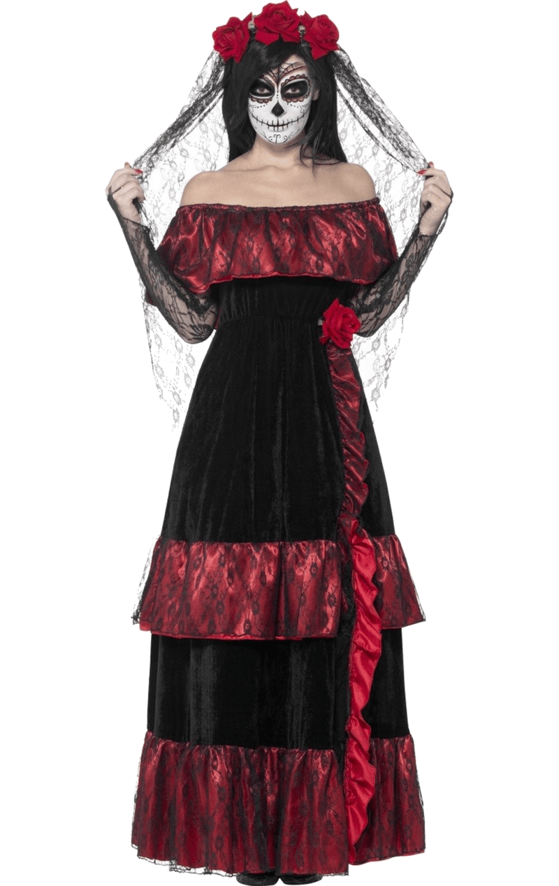 Smiffys Ladies Day Of The Dead Dress Costume 1 Smiffys Ladies Day Of The Dead Dress Costume