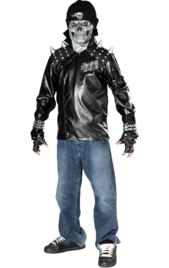 Kids Death Skull Biker Costume