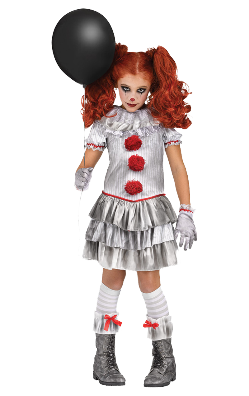 Kids Miss Pennywise Clown Costume 1 Kids Miss Pennywise Clown Costume