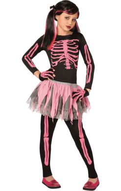 Kids Pink Skeleton Tutu Costume