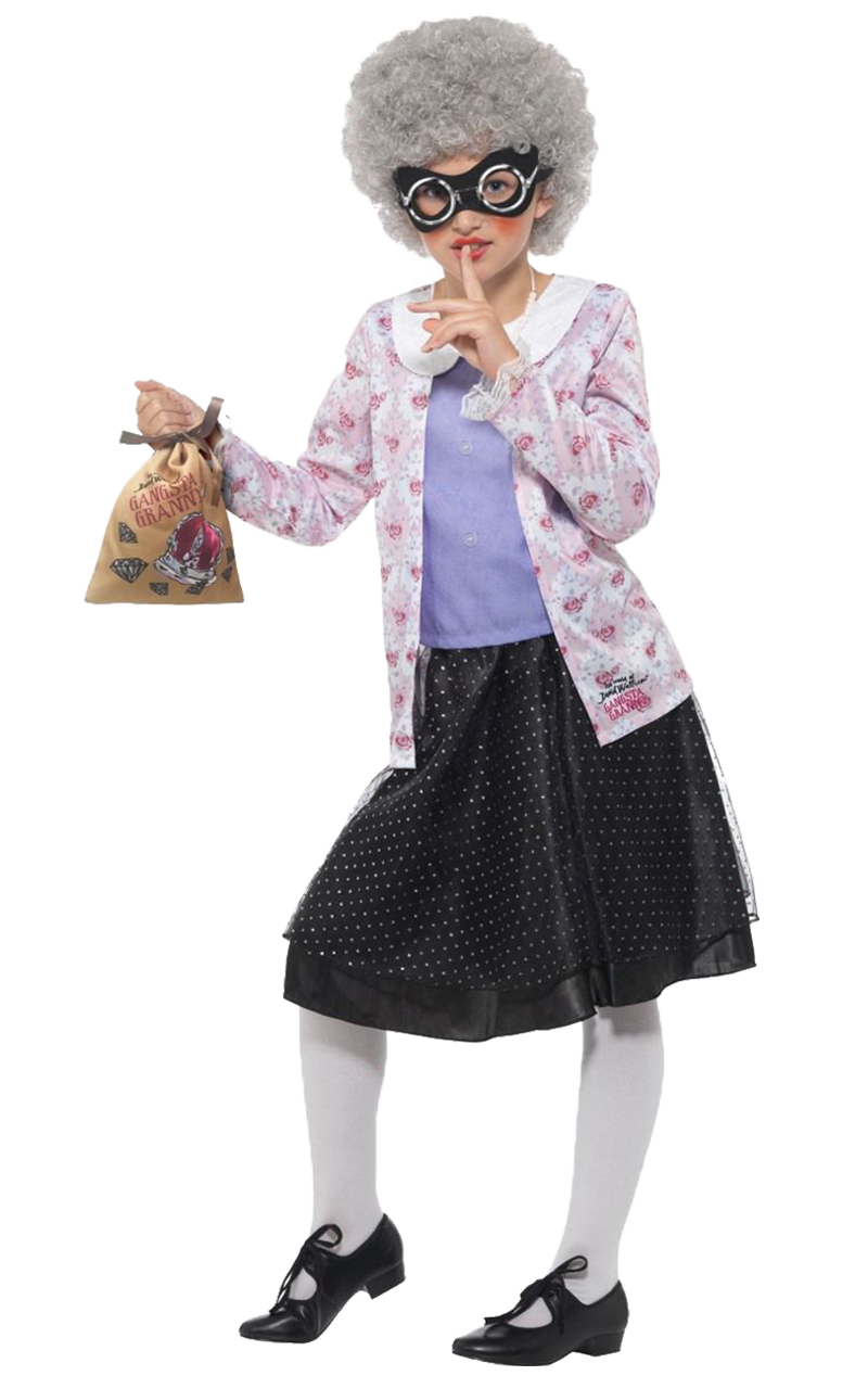 Smiffys Kids Gangsta Granny Costume 1 Smiffys Kids Gangsta Granny Costume