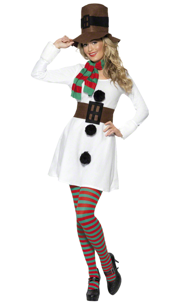 Smiffys Womens Miss Snowman Costume 1 Smiffys Womens Miss Snowman Costume