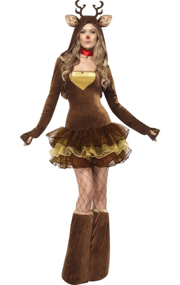 Smiffys Womens Reindeer Dress Costume 1 Smiffys Womens Reindeer Dress Costume