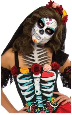 Womens Day Of The Dead Senorita Costume -Fancy Dress Shop 00061177a02