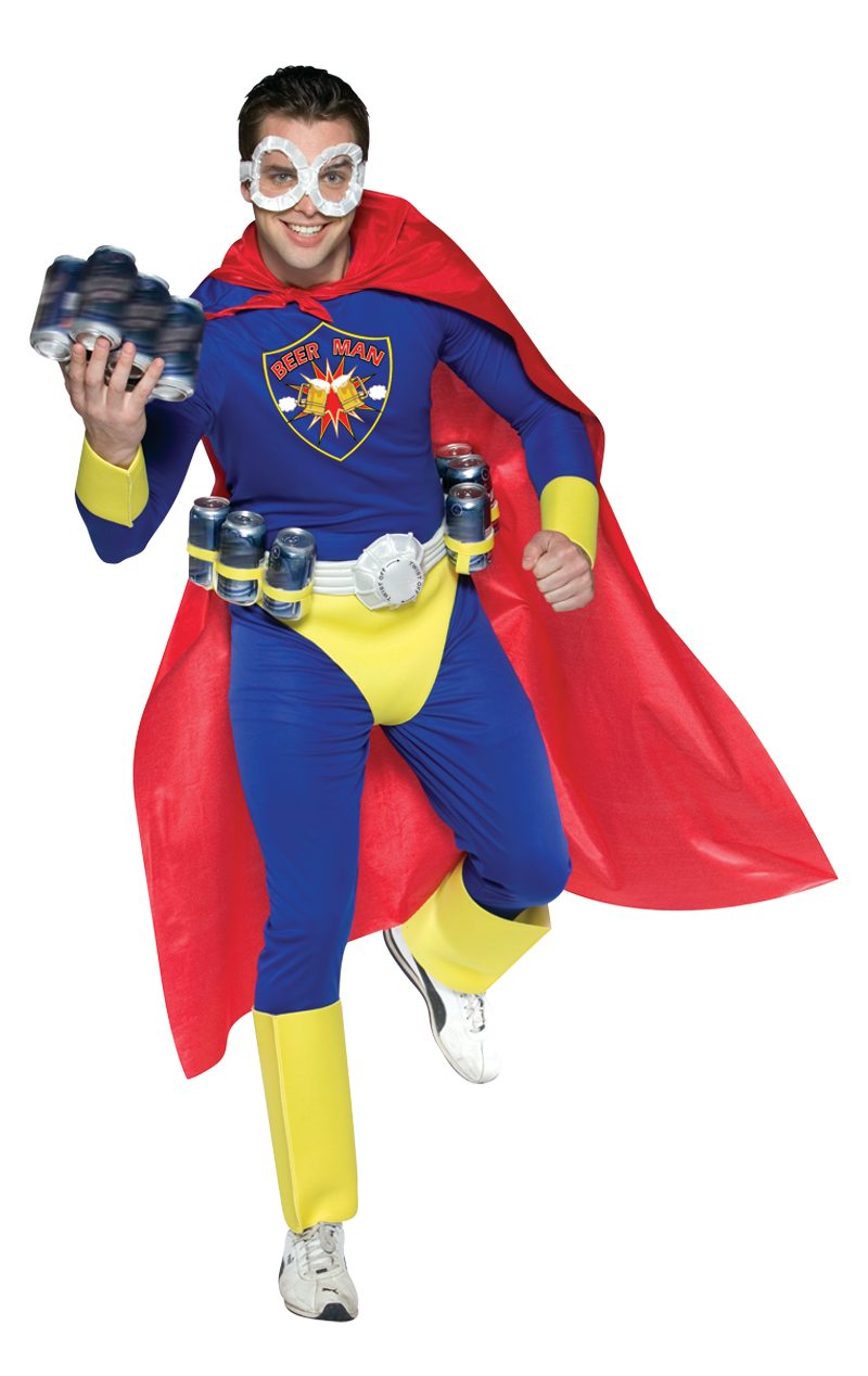 Mens Beer Man Superhero Costume 1 Mens Beer Man Superhero Costume