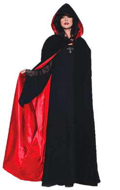 Womens Velvet & Satin Red Gothic Cape