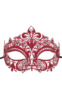 GENERIC Red Metal Masquerade Facepiece Accessory
