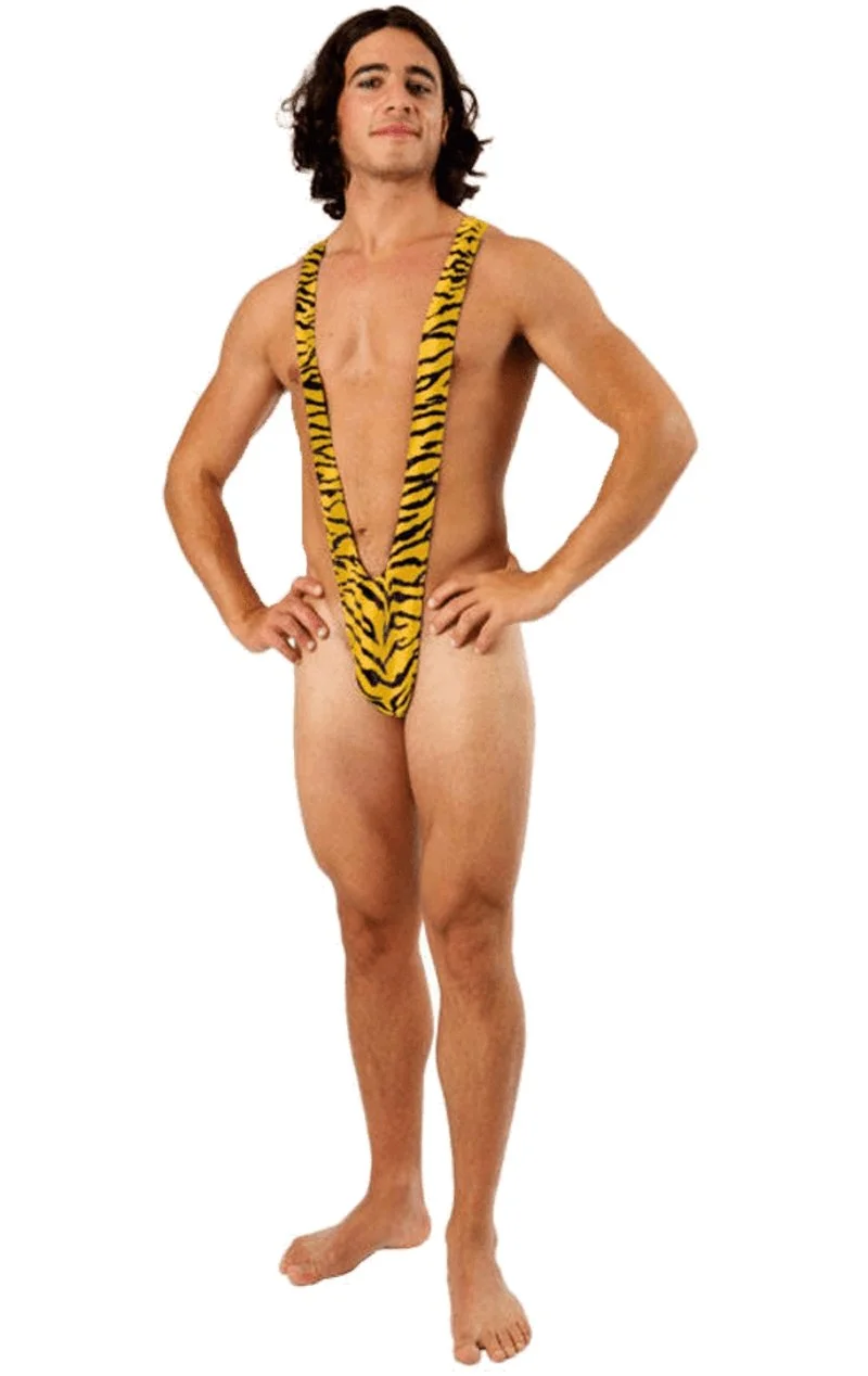Adult Tiger Print Borat Mankini 1 Adult Tiger Print Borat Mankini