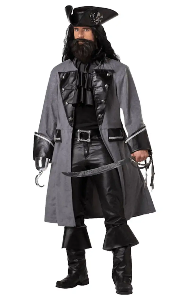 Mens Blackbeard The Pirate Costume 1 Mens Blackbeard The Pirate Costume