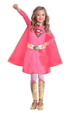 GENERIC Childrens Pink Supergirl Costume -Fancy Dress Shop childrens pink supergirl costume 663070