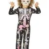 GENERIC Childrens Skeleton Rose Gold Sparkle Costume