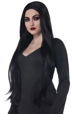 GENERIC Womens Black Extra Long Cosplay Wig